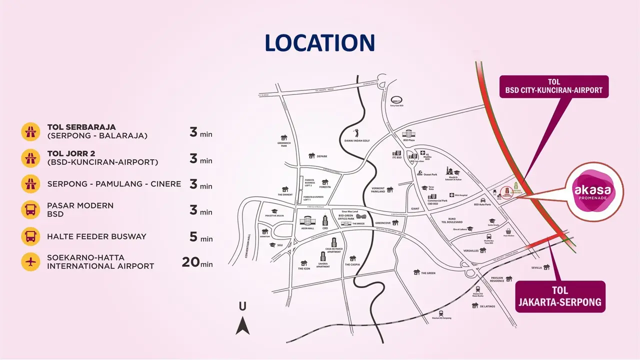 Peta Lokasi Ruko Akasa Promenade