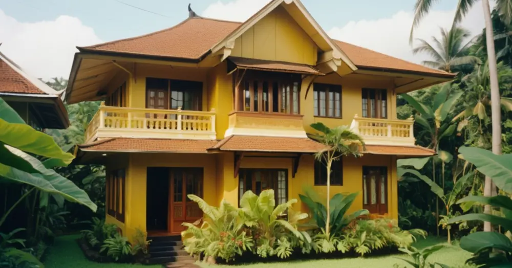 Cat depan rumah warna mustard
