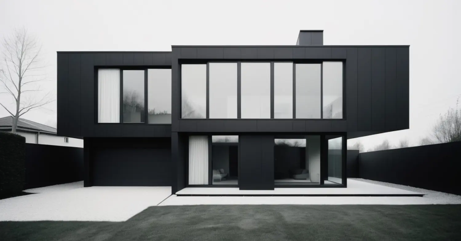 Inspirasi warna cat depan rumah menggunakan warna hitam