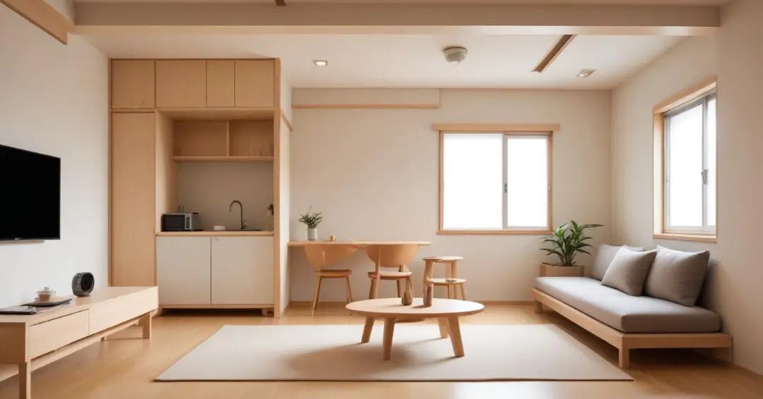 Desain apartemen studio tema Jepang
