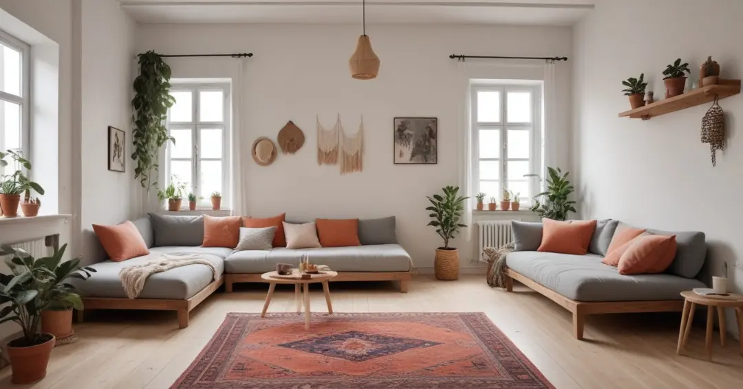 Desain kamar apartemen studio minimalis bohemian style