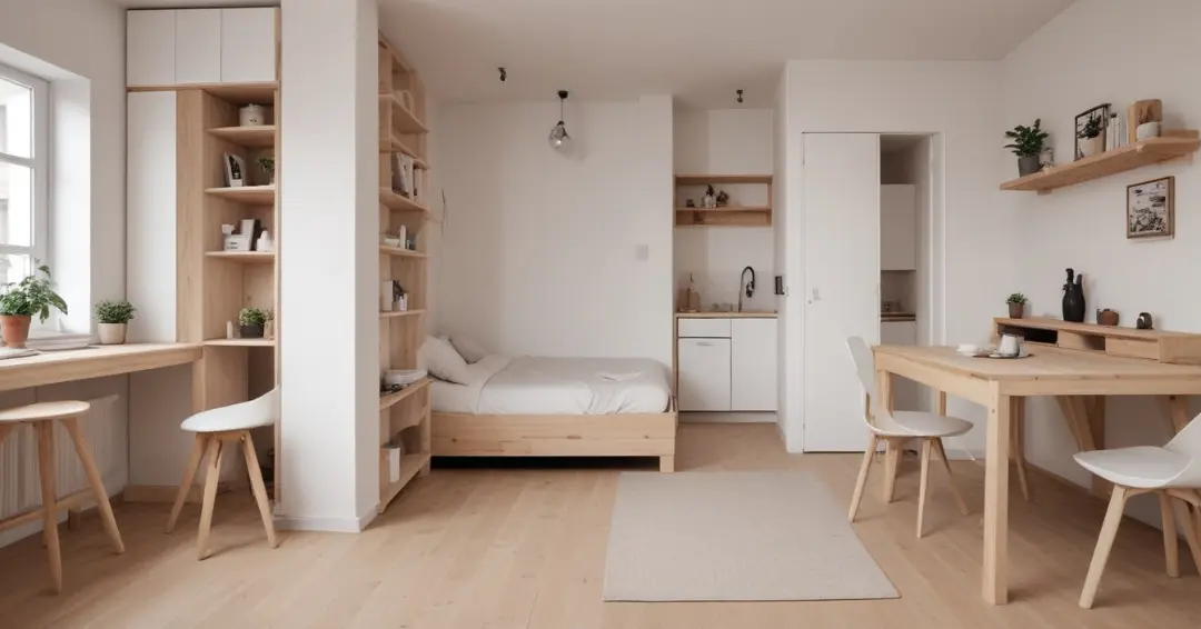 Desain kamar apartemen studio minimalis style rusctic