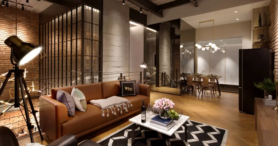 Desain kamar apartemen tema industrial minimalis