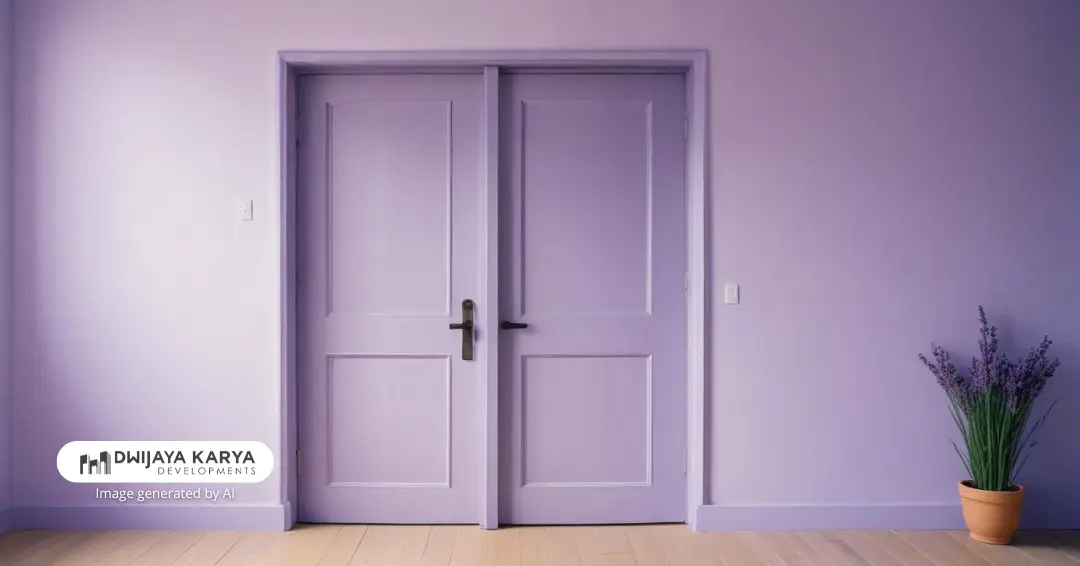 Warna pintu rumah minimalis dengan ungu lavender