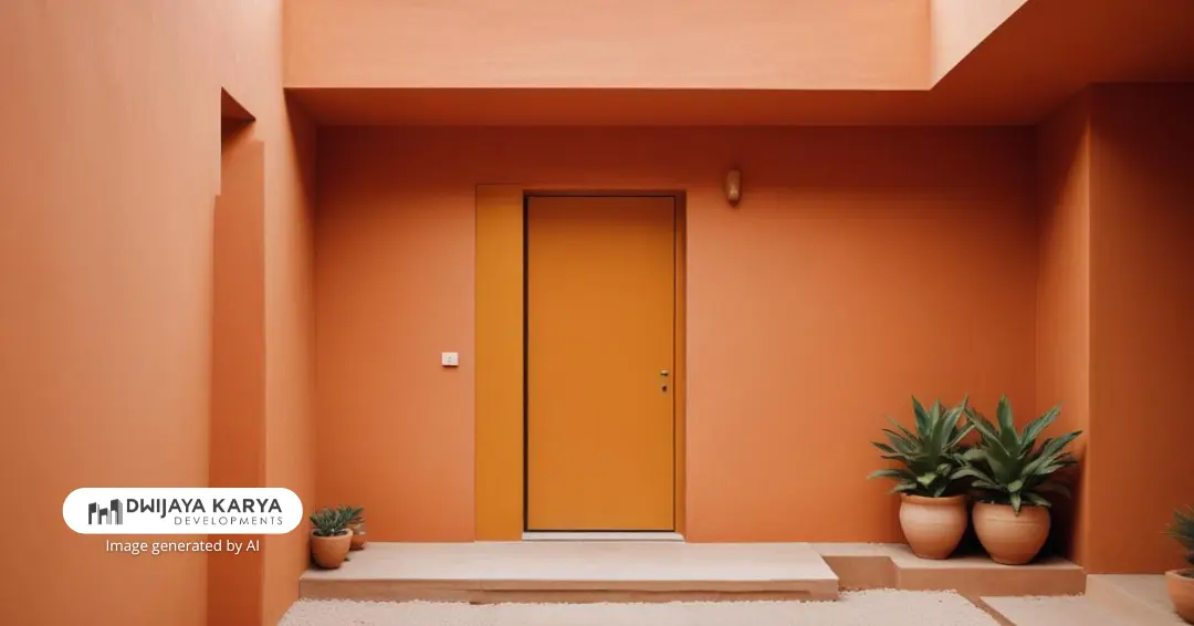 Warna pintu rumah minimalis terracota