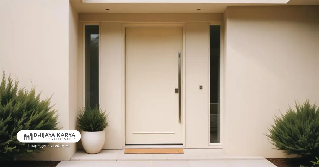 pintu rumah minimalis warna krem atau cream