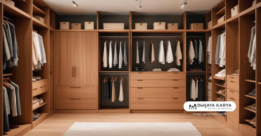 Contoh desain walk in closet gaya classic