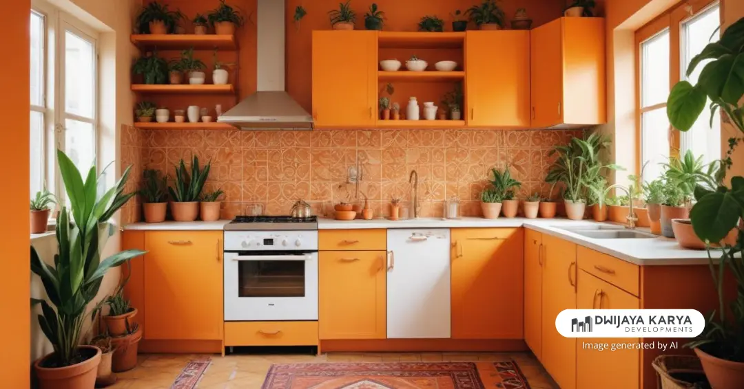 Desain dapur minimalis 2x2 meter dengan gaya Bohemian