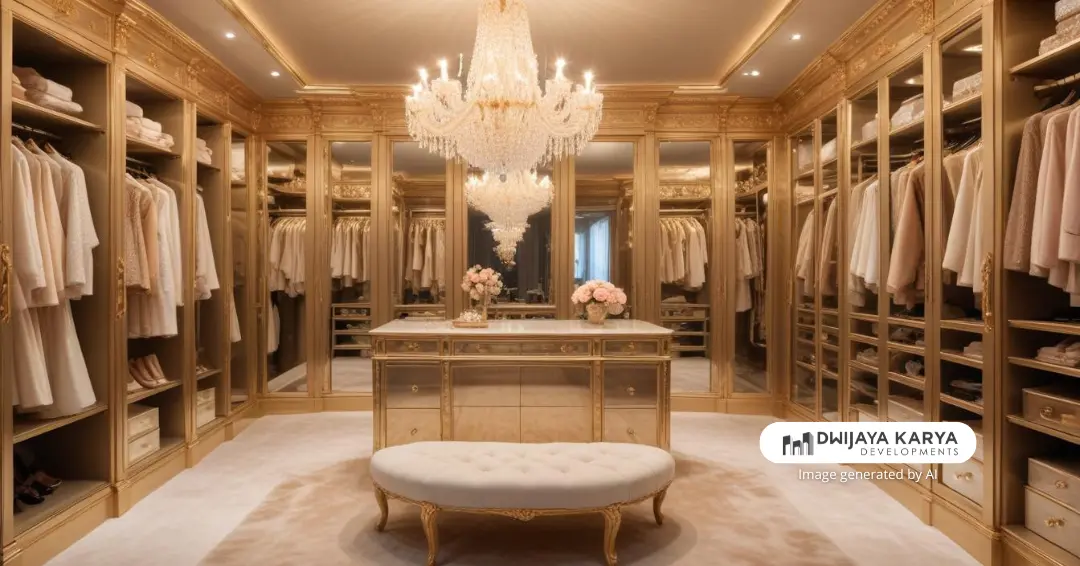 Desain walk in closet glamor