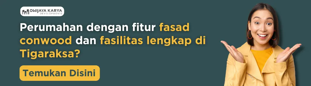 Perumahan dengan fasad conwood dan fasilitas lengkap di tigaraksa