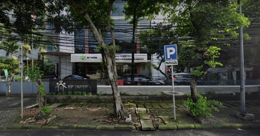 Tampak depan kantor BP Tapera di Kebayoran Baru, Jakarta